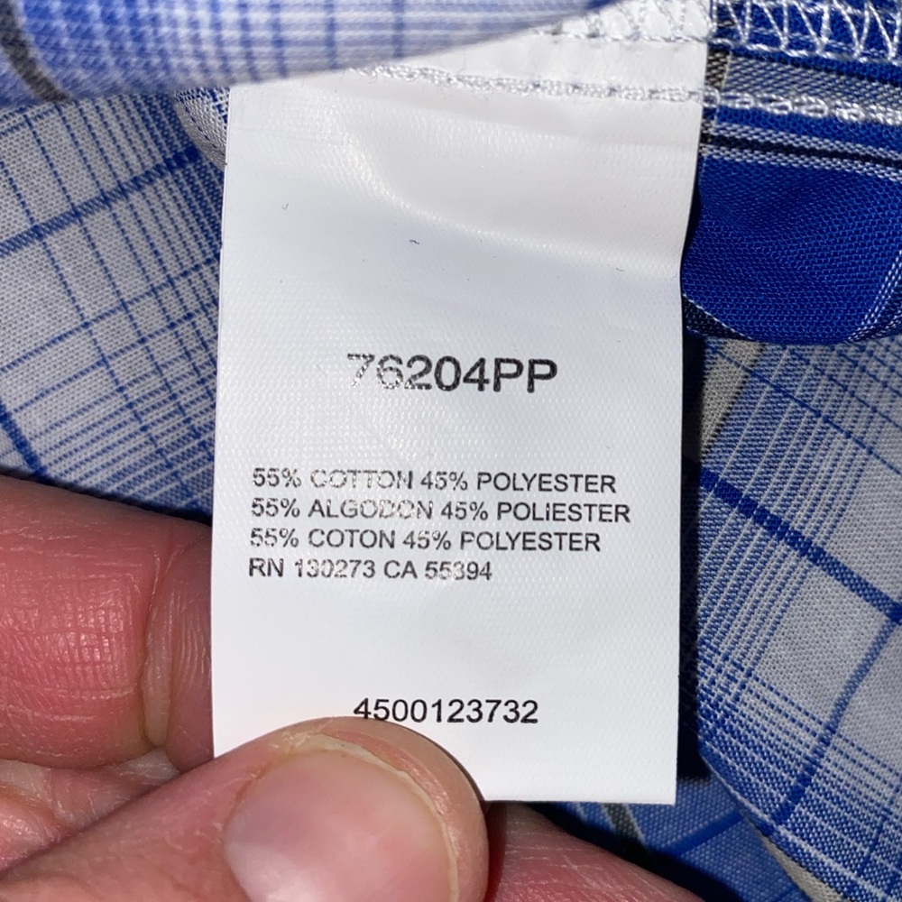 Wrangler Western Size Large Pearl Snap Button Up Down Plaid Work Dad Beach Shirt - Picture 6 of 11
